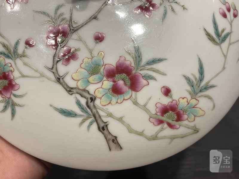 清宣统 粉彩花鸟纹温锅 - 图4